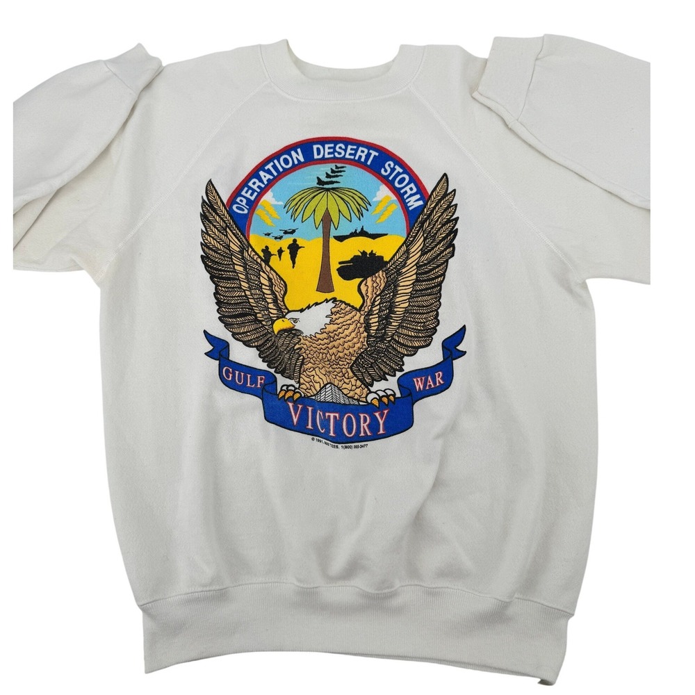 Vintage‎ 91 Operation Desert Storm Sweatshirt Mens L Hanes Gulf War Victory